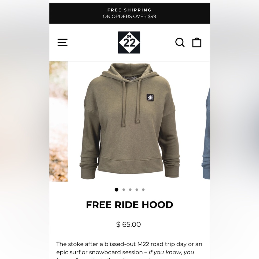 M22 - FREE RIDE HOOD
Olive color, size Medium